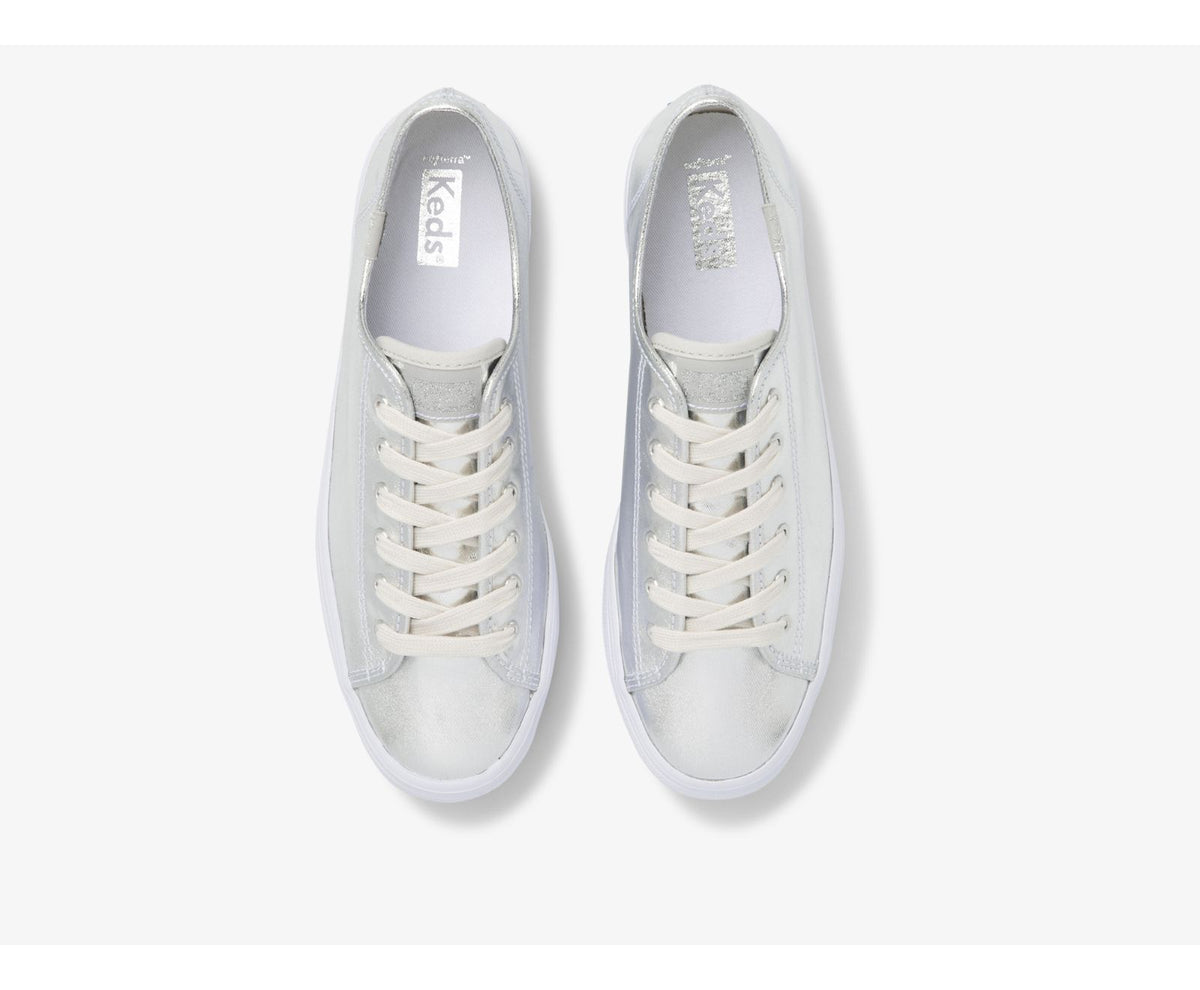 Women Triple Up Metallic Twill Silver - Keds