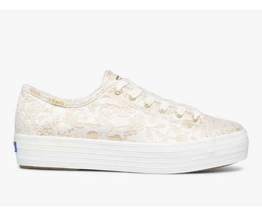 Women Keds x Rifle Paper Co. Triple Kick Colette Jacquard Ivory - Keds
