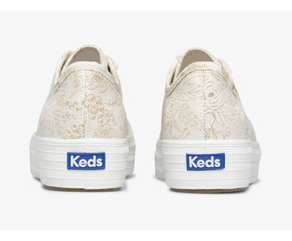 Women Keds x Rifle Paper Co. Triple Kick Colette Jacquard Ivory - Keds