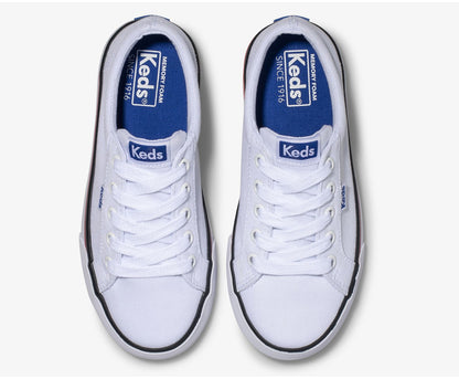 Girls|Boys Big Kid's Jump Kick Canvas White - Keds